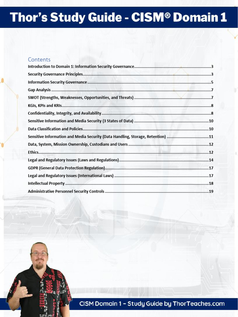 2023+CISM+Domain+1+Study+Guide+by+ThorTeaches Com+v2 3 | PDF ...