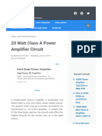 20 Watt Class A Power Amplifier Circuit - Electronic Circuit