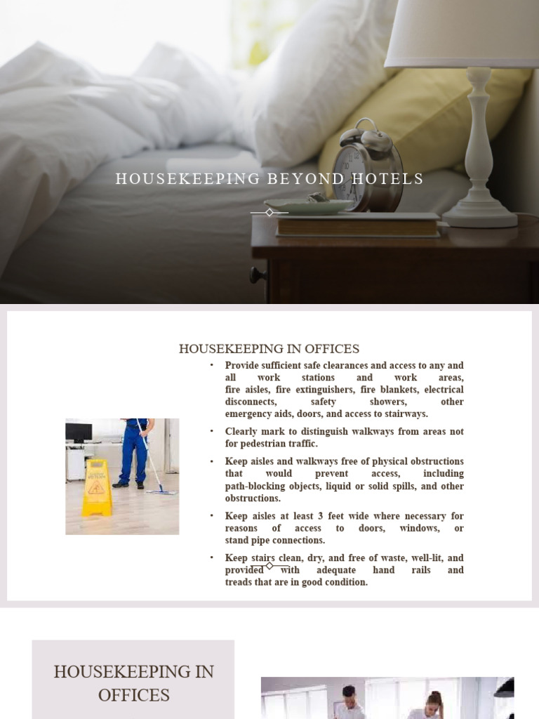 Effective Housekeeping Practices Guide | PDF | Housekeeping | Stairs