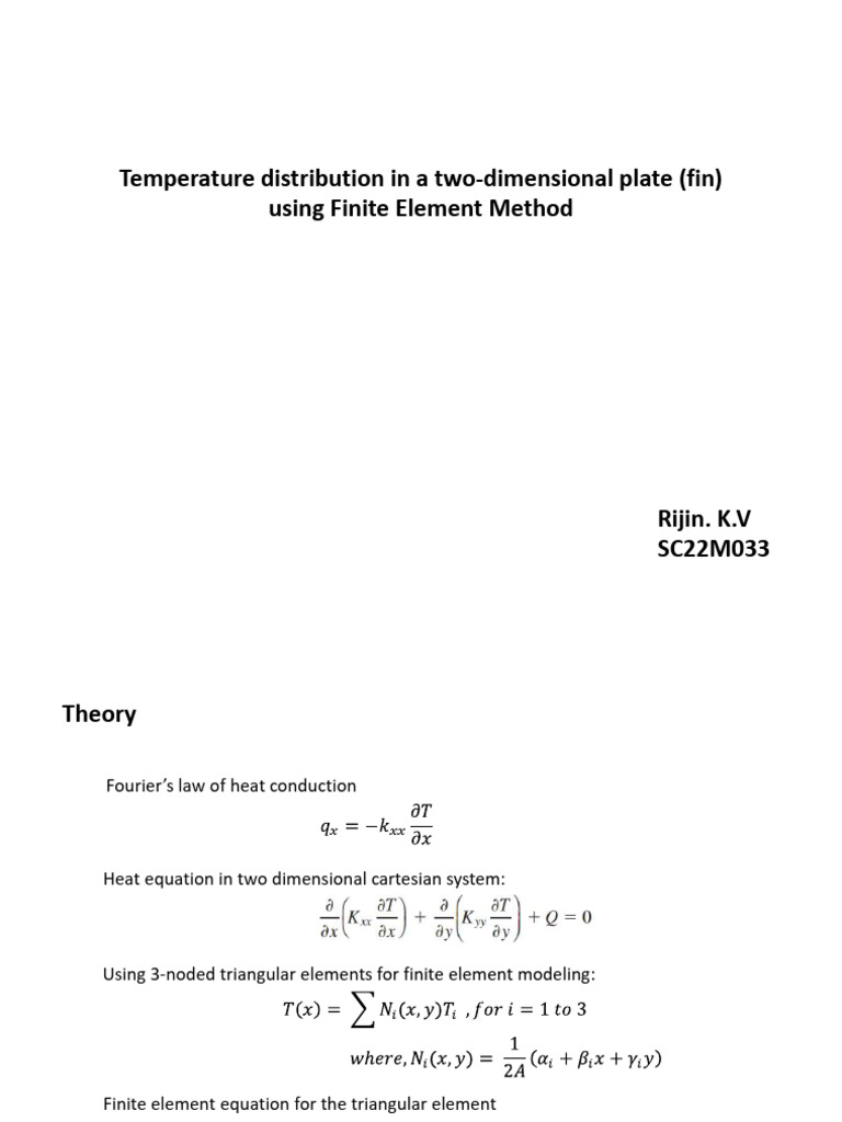 Coding project heat transfer pdf heat finite element method