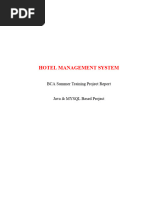 Hotel Management System JAVA + MySQL Summer Training Project For BCA - PDF Download