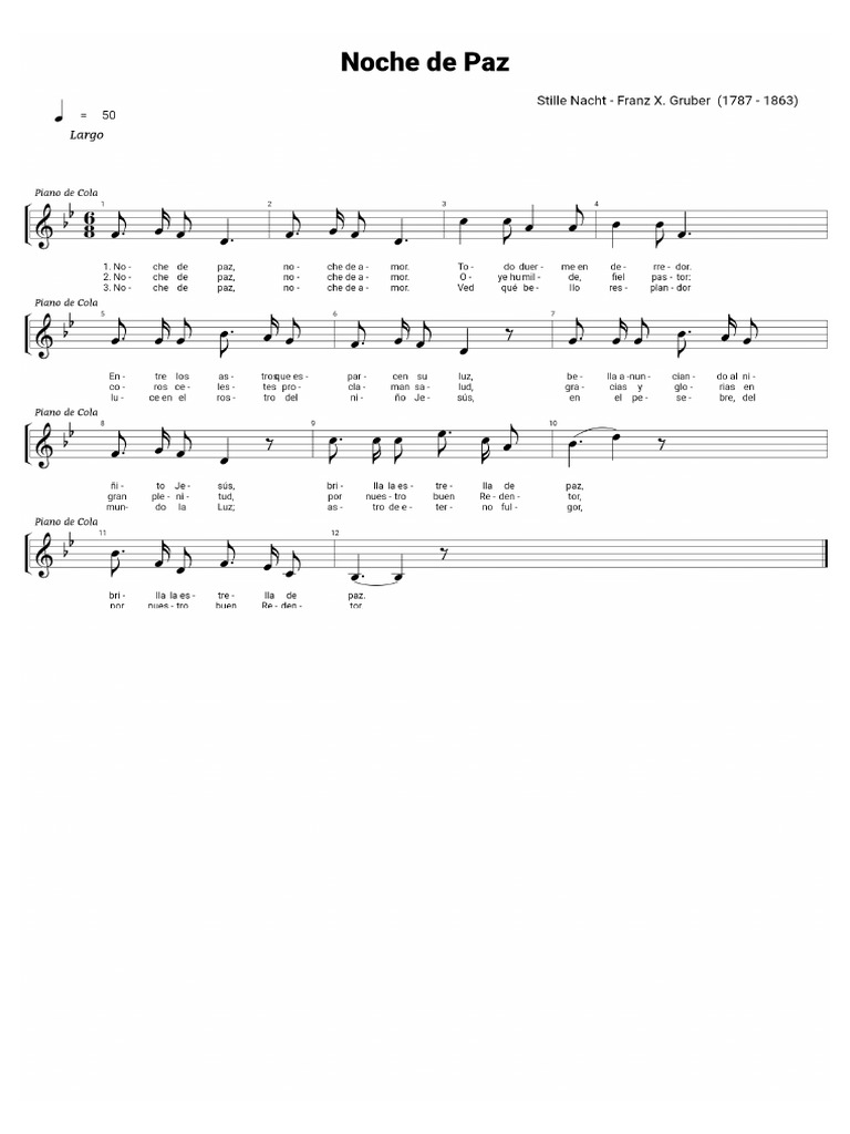 Noche de Paz - SOPRANO | PDF