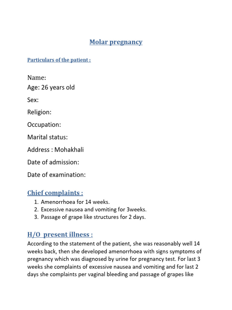 Molar Pregnancy | PDF | Pregnancy | Clinical Medicine