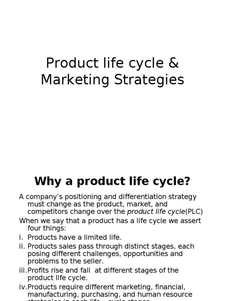 Product Life Cycle & Marketing Strategies | PDF | Profit (Accounting ...