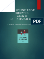 TSLB3132 Inclusive Education Topic 4 - Week 10 - Use Collaborative Teaching