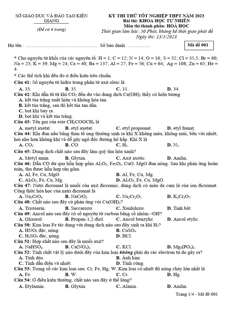 Số nguyên tử hidro trong axit oleic
