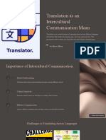 Translation As An Intercultural Communication Mean