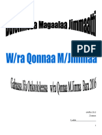 Gabaasa Ji'a Onkololeessa Qonnaa Magaalaa Jimma Bara 2016