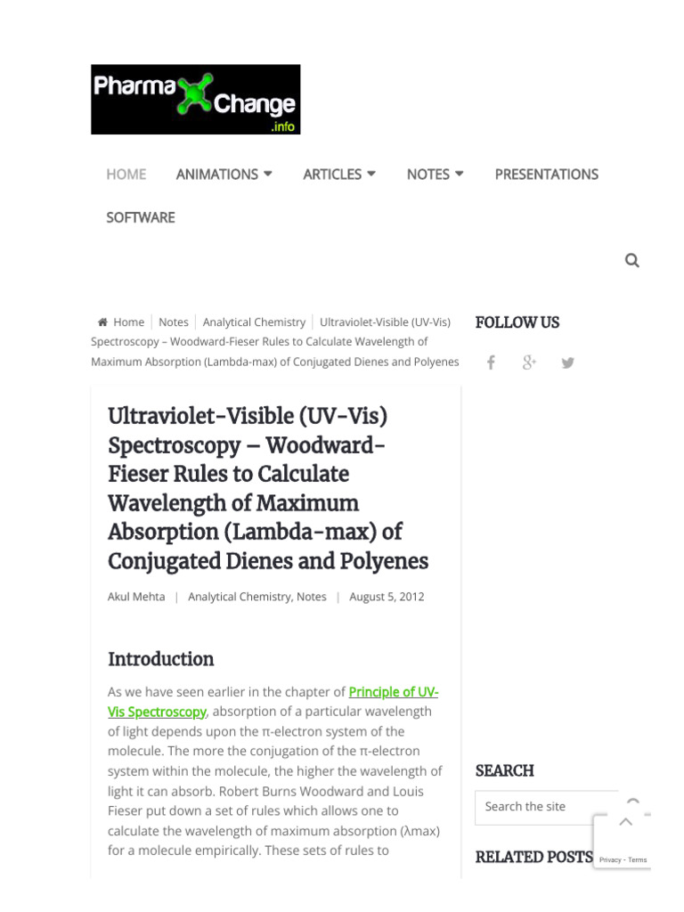 woodward-fieser-rules-to-calculate-wavelength-of-maximum-absorption