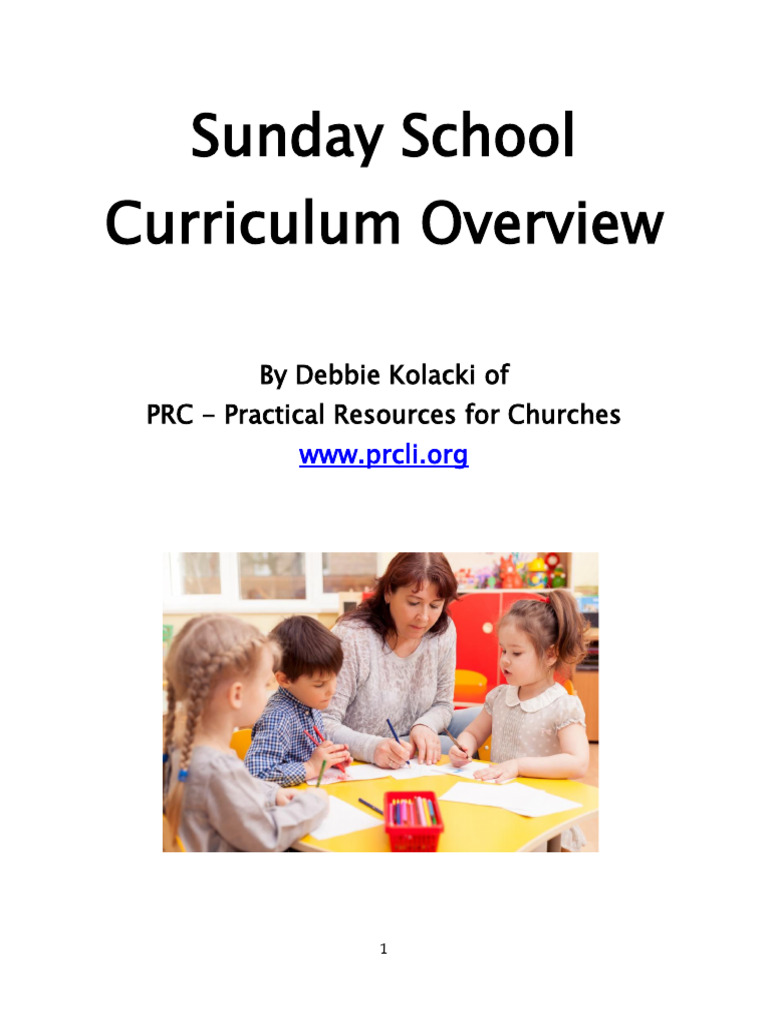 Sunday School Curriculum Overview Booklet Download Free Pdf
