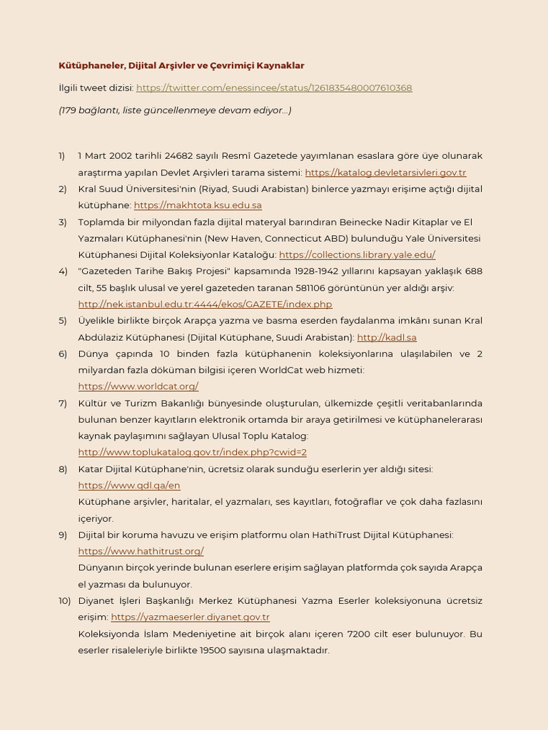 Kutuphaneler Dijital Arsivler Ve Cevrimi | PDF