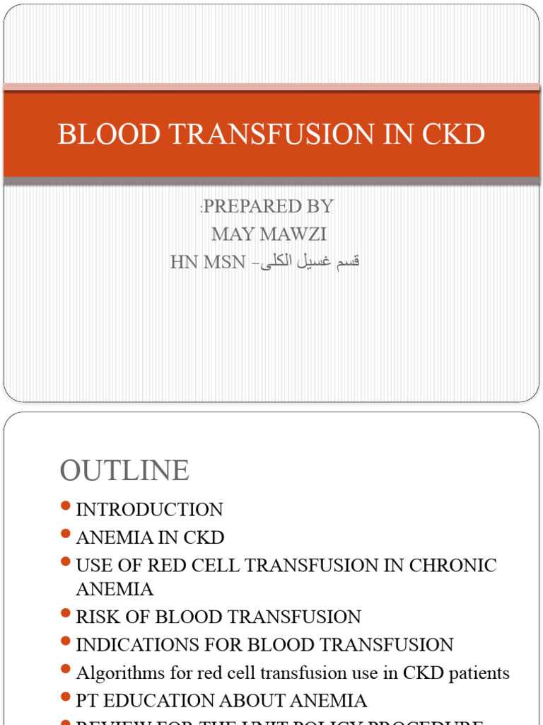 Blood Transfusion Guidelines in CKD | PDF | Anemia | Chronic Kidney Disease