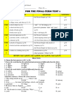 Grade 6 - Cuối Kì 1 - Nk