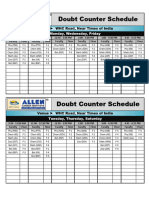 Doubt Counter Schedule