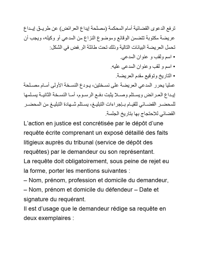 Dépôt de requête en justice | PDF | Droit | Sciences sociales