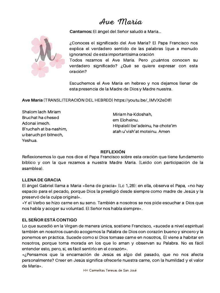Ave Maria | PDF | María, madre de Jesús | Oración