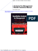 Quantitative Analysis For Management 11th Edition Render Solutions Manual