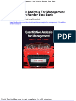 Quantitative Analysis For Management 11th Edition Render Test Bank