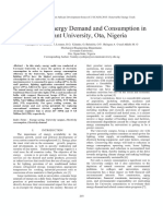 Energy Consumption in Nigerian Istitution Covenent University