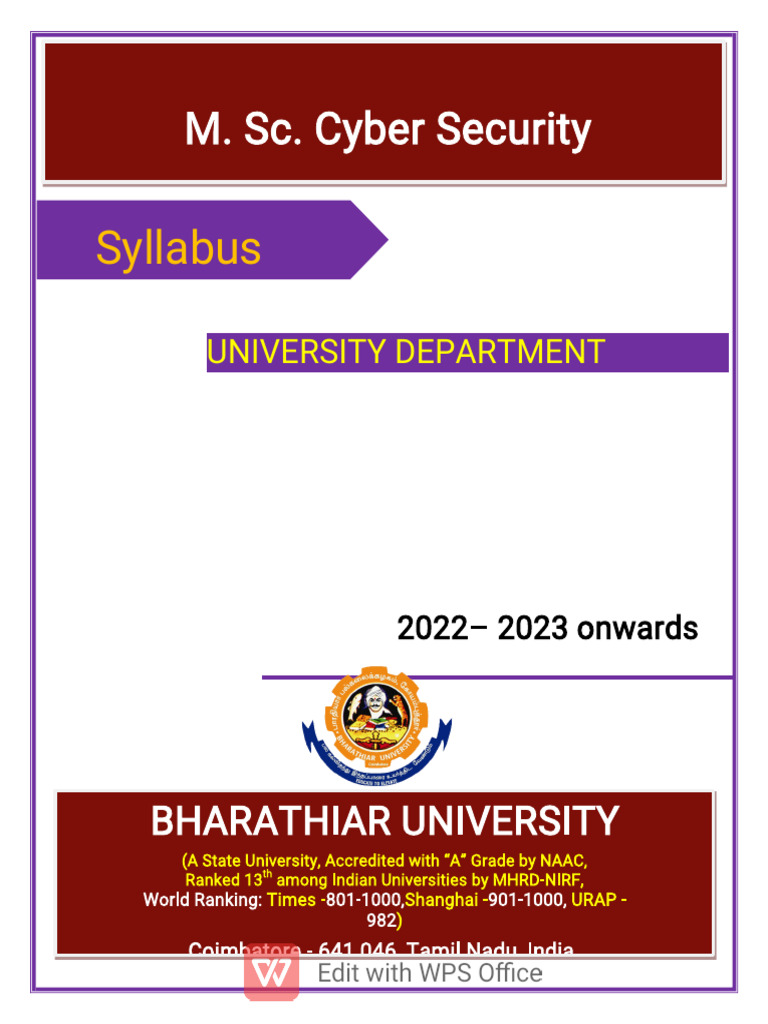 MSC Cyber Security PDF Security Computer Security