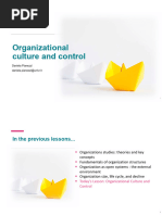 Lecture 5. Organizational Culture and Control