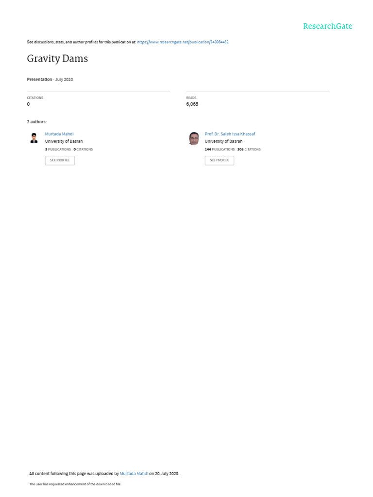 Gravity Dam Pdf Dam Pressure