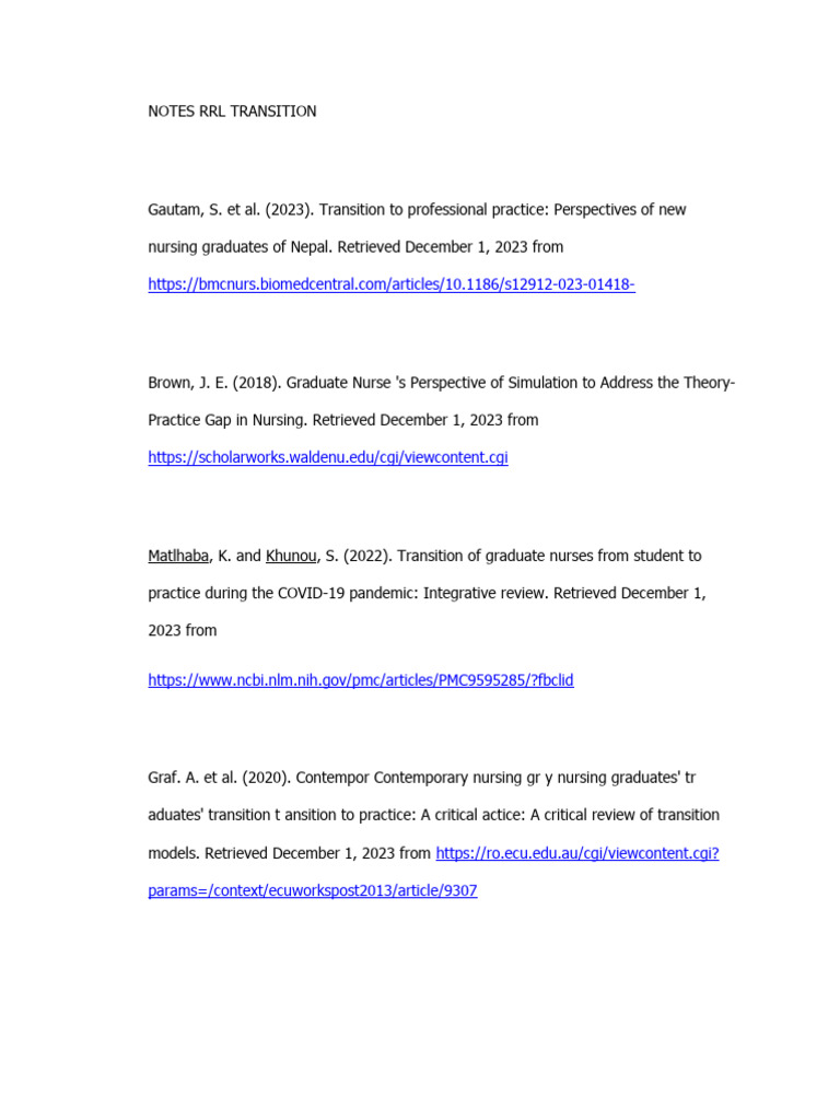Notes RRL Transition | PDF