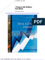 Real Estate Finance 9th Edition Wiedemer Test Bank