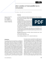 Allelic and Population Variation of Microsatellite Loci in Aspen (Populus Tremuloides)