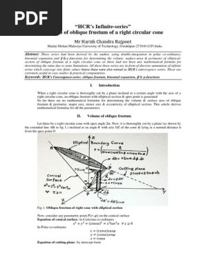 cone frustum - inclined cone