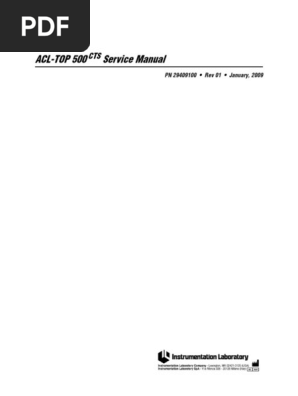 ACL TOP 500 Service Manual Rev 01 | PDF | Pump | Syringe
