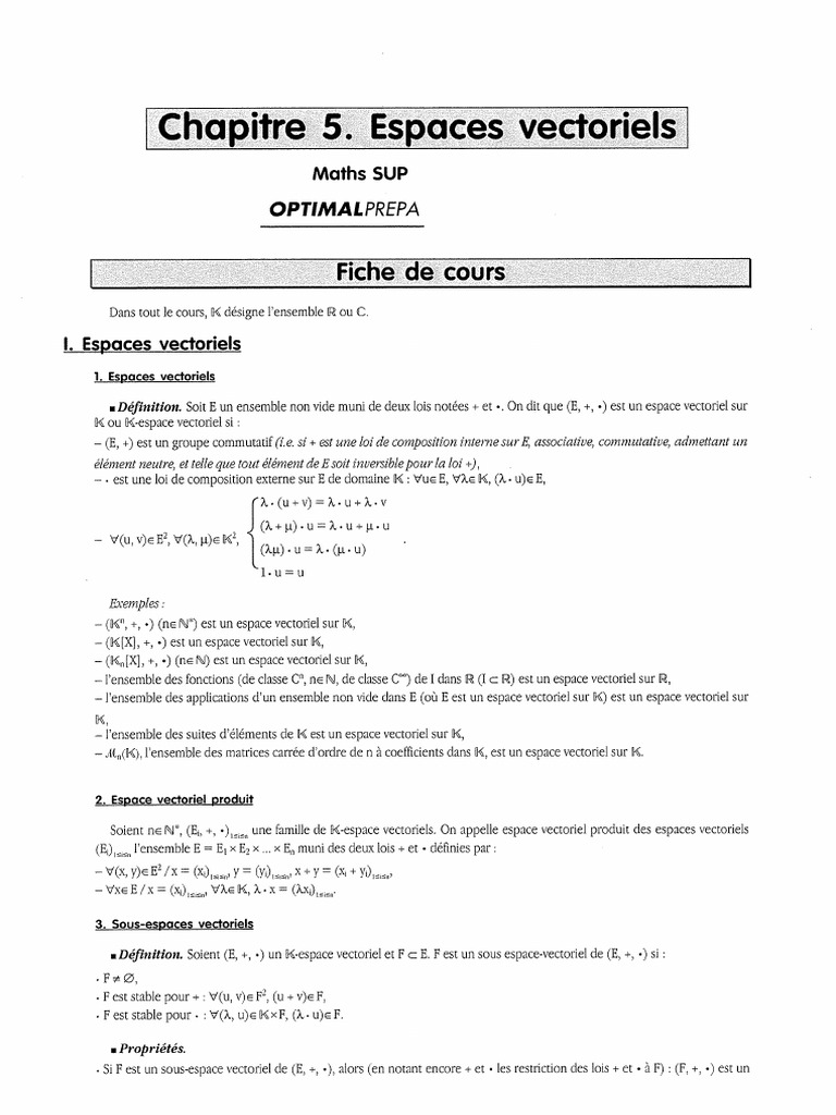 Exo 7 Cours Espace Vectoriel