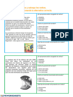 Lee Los Fragmentos y Subraya Los Verbos. 2. Responde Seleccionando La Alternativa Correcta