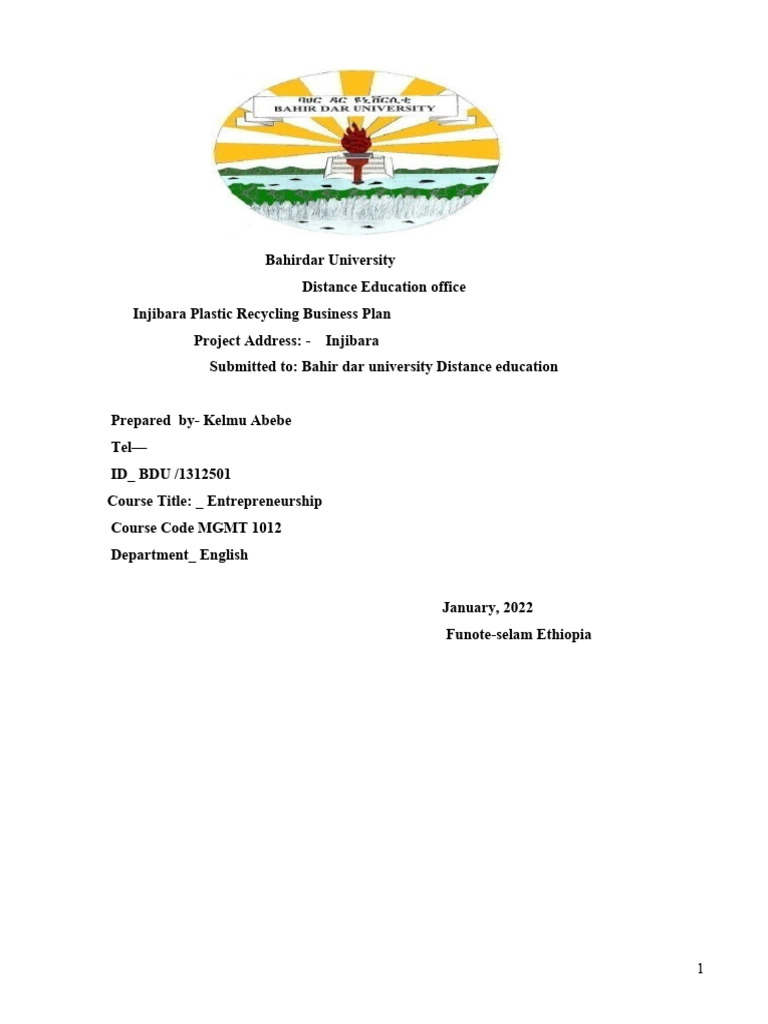 Plastics Recycling Business Plan PDF Recycling Plastic