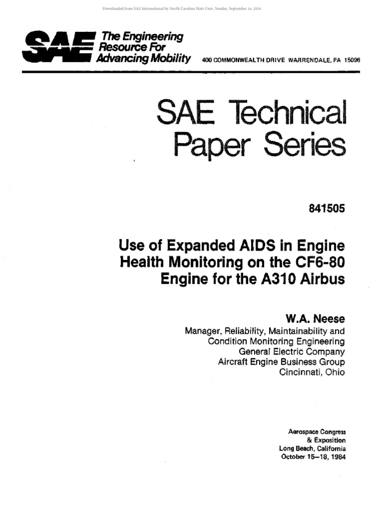 SAE Technical Paper Series (SAE International Aerospace - Neese, W.A ...