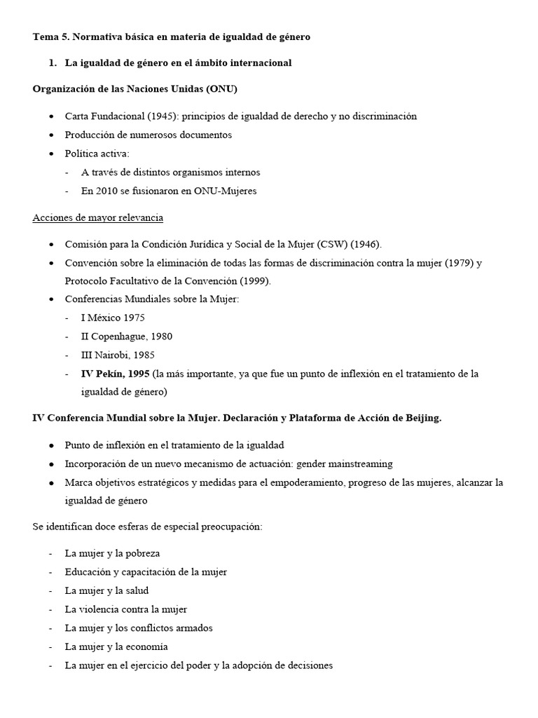 Normativa de Igualdad de Género Global | PDF | Igualdad de género ...