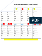 2) Le Tableau de Conjugaison Des Verbes Particuliers Du 1er Groupe (Au Présent) ..