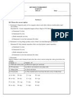 Revision Worksheet Science Class: VI Section: - 2022-23 Date: - Name