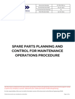 FP-PRJ-PRO-11 Spare Parts Planning & Control For Maintenance Operations Procedure