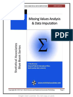 Missing Values Analysis & Data Imputation: Single User License. Do Not Copy or Post