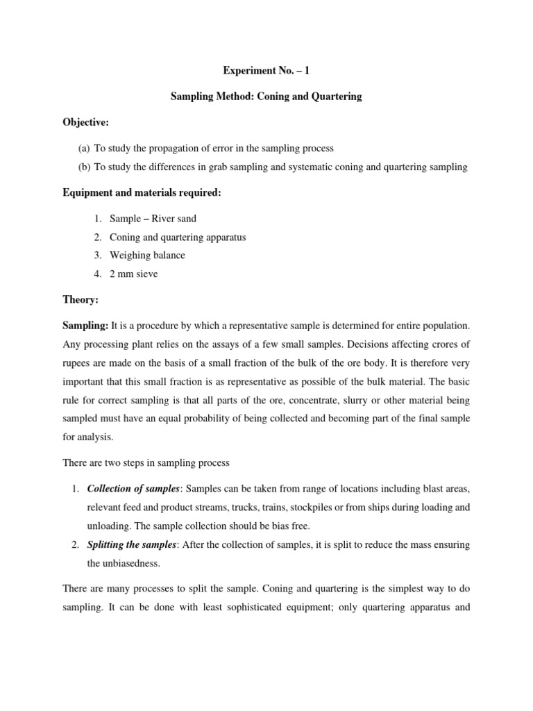 Experiment 1 Pdf Sampling Statistics Experiment