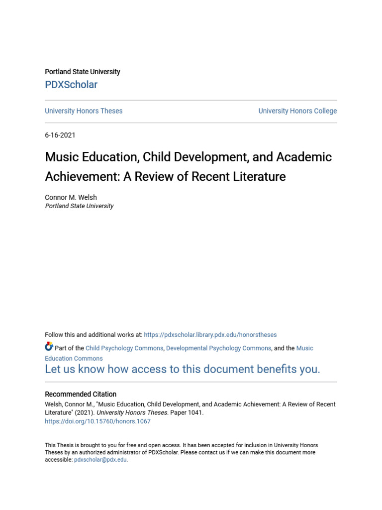 Music Education's Impact on Child Development | PDF | Language Arts ...