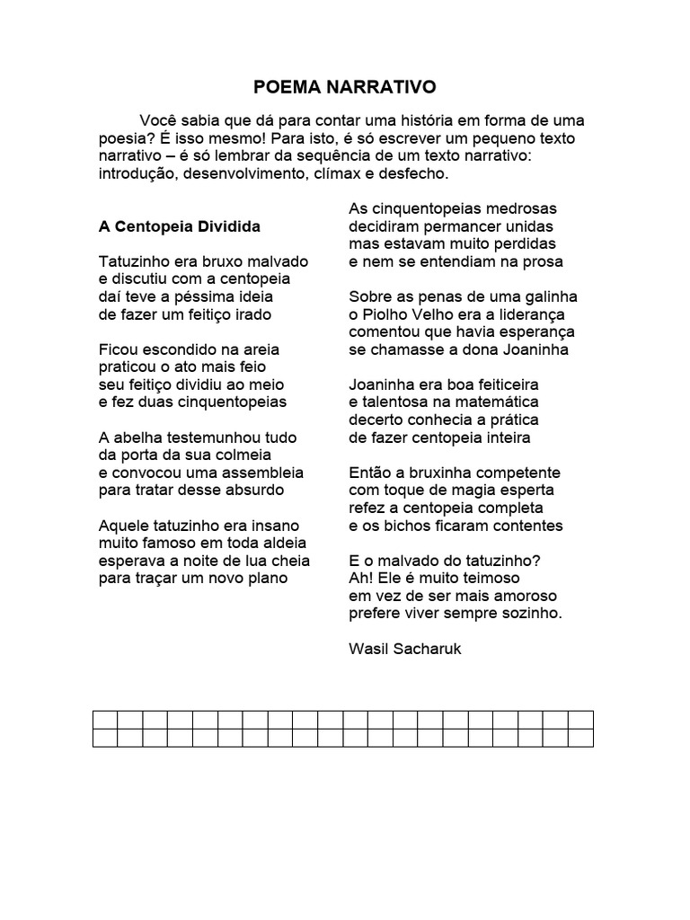Poema Narrativo | PDF