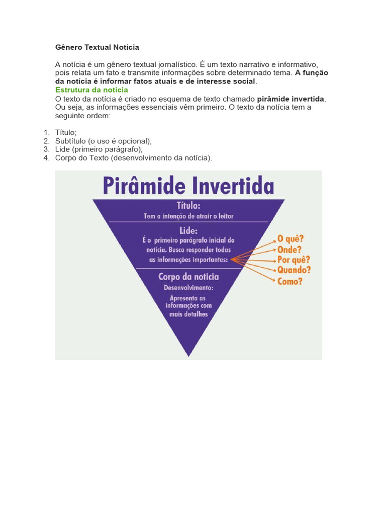 Gênero Textual Notícia | PDF | Ficção Geral