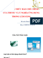 Các Dạng Thức Bào Chế Chính Của Thuốc Và Ý Nghĩa Ứng Dụng Trong Lâm Sàng