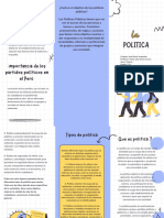 Folleto de Servicio Marketing y Creatividad Ilustrado Doodle Azul y Amarillo