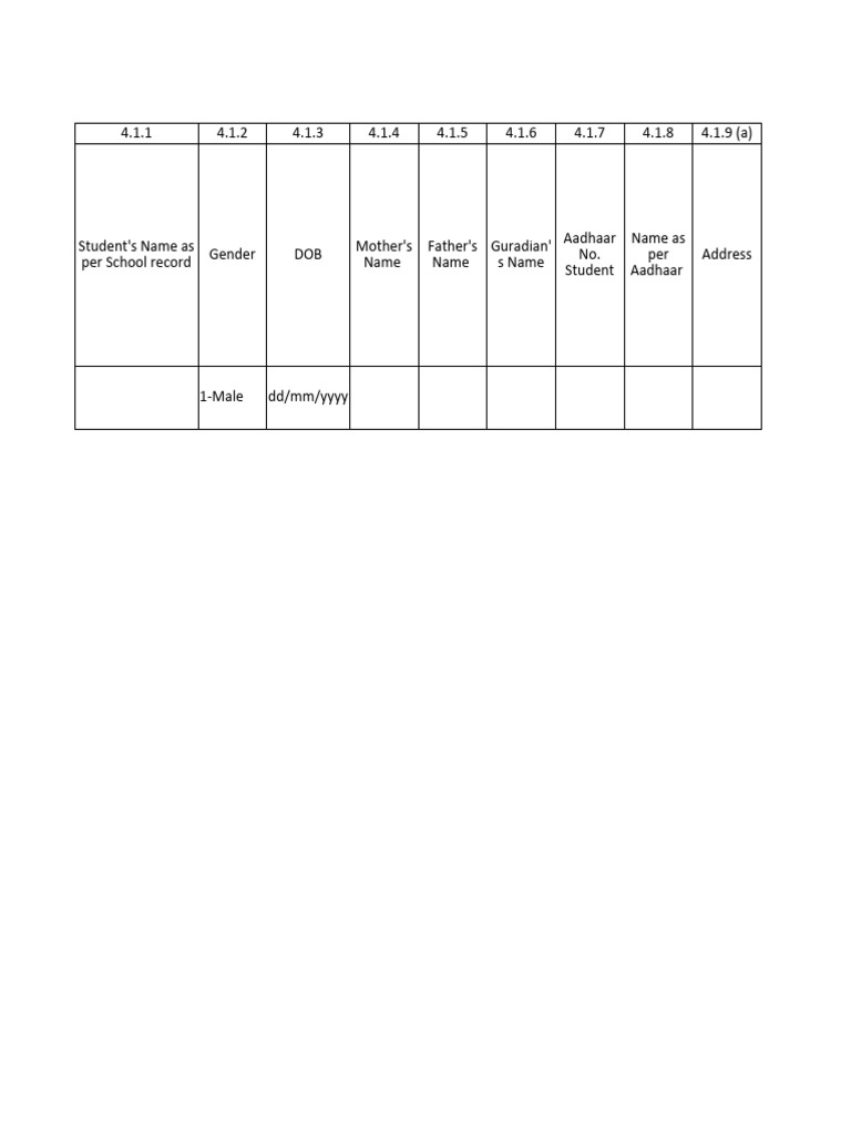 Udise 23 24 vv student data fields required pdf disability autism