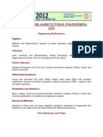 Syllabus For Agricultural Engineering (AG) : Algebra