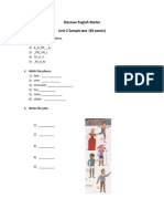 Discover English Starter Unit 2 Sample Test