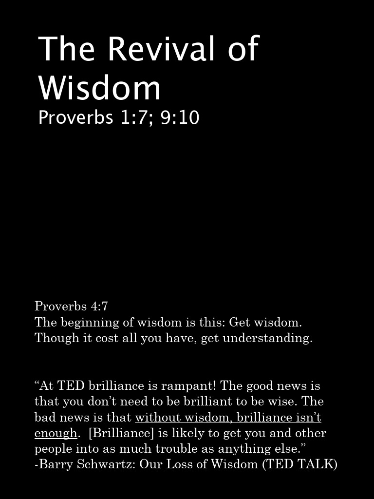 Revival of Wisdom in Proverbs | PDF | Book Of Proverbs | Wisdom